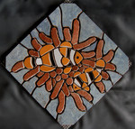 Mosaik aus Fliesenstücken auf Netz, zur Verlegung an der Wand, 24,5/24,5 cm, PREIS auf Anfrage, auf KUNDENWUNSCH auch in anderer Grösse und Farbe herstellbar